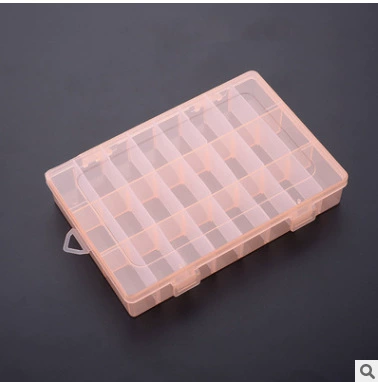 Transparent plastic storage box, electronic detachable storage system, 24 cells