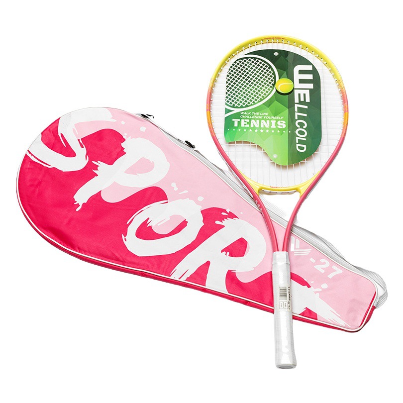 New aluminum alloy split feather racket 27 inch ultra light resistant high elastic men's and women's double sports training tennis racket