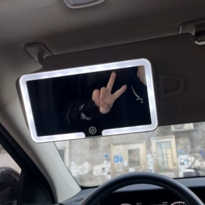 Требовное зеркало автомобильного макияжа 3x Enlargement HD Sun Cosire Coriver Светодиодные регулируемое зеркало для макияжа