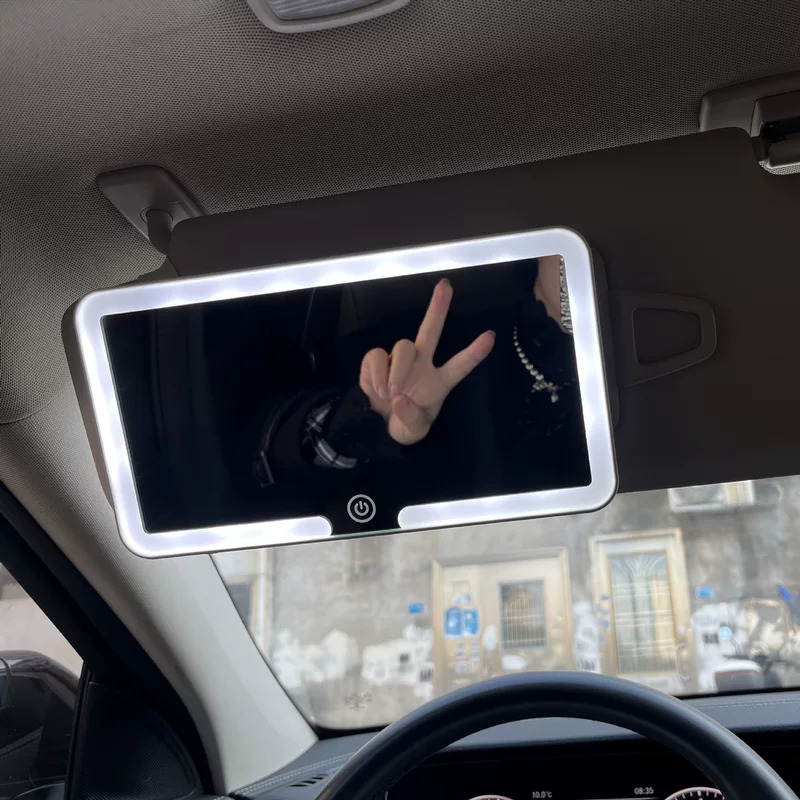 Автомобильное косметическое зеркало с подсветкой, хитовое предложение, HD солнцезащитный козырёк, со-водитель, автомобильное светодиодное трёхцветное зеркало для макияжа