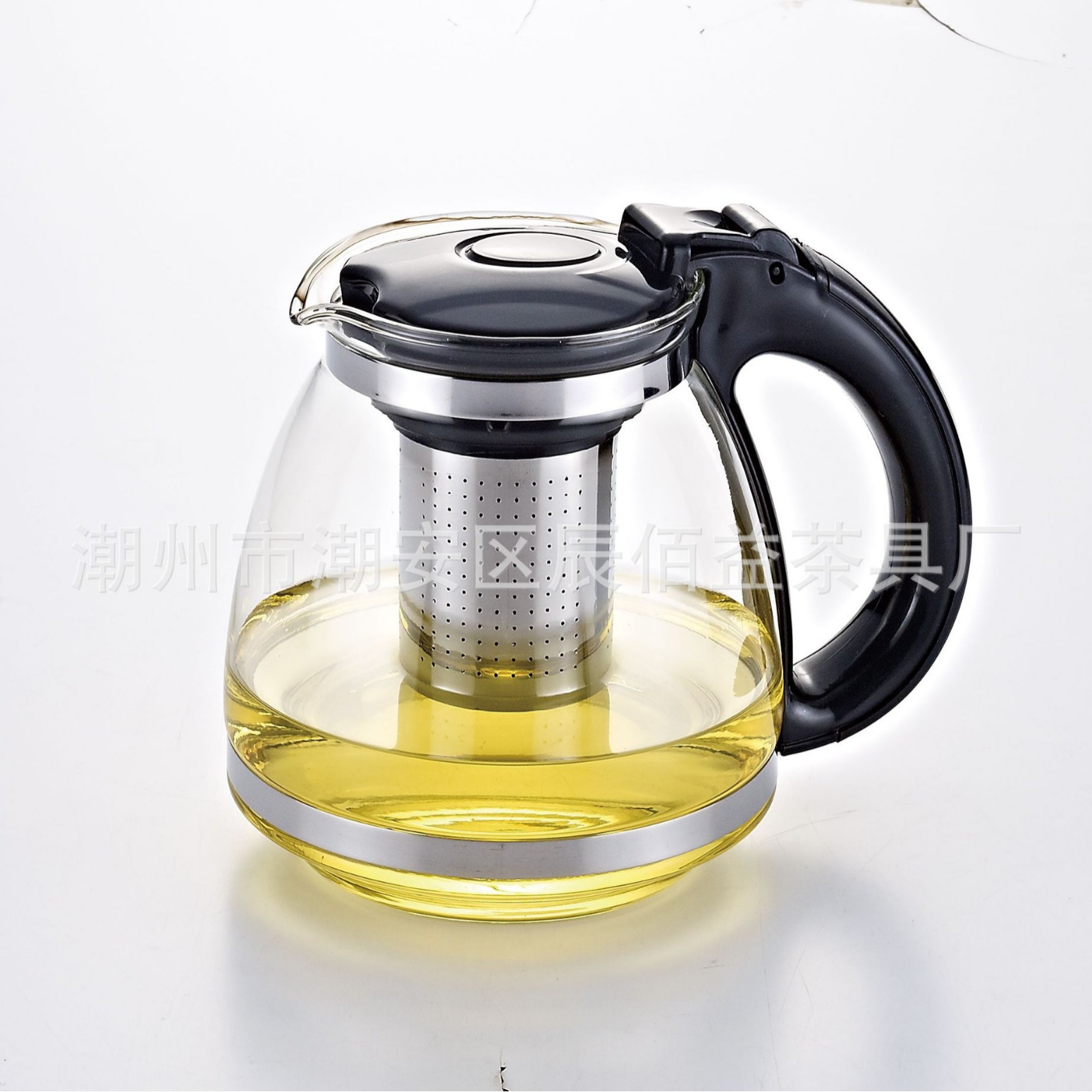 Té bar máquina de hervir tetera flor tetera de vidrio tetera de acero inoxidable vidrio interior tetera de vidrio única tetera