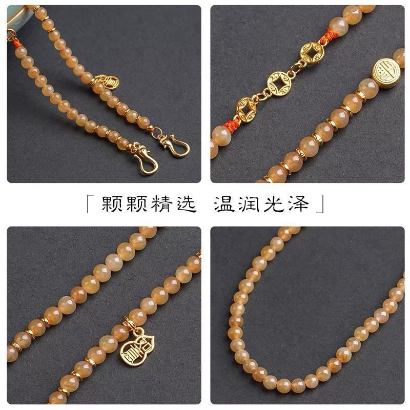 天然和田玉浅糖玉吊坠配链女新中式且末糖玉万能链锦鲤锁双耳挂链|undefined