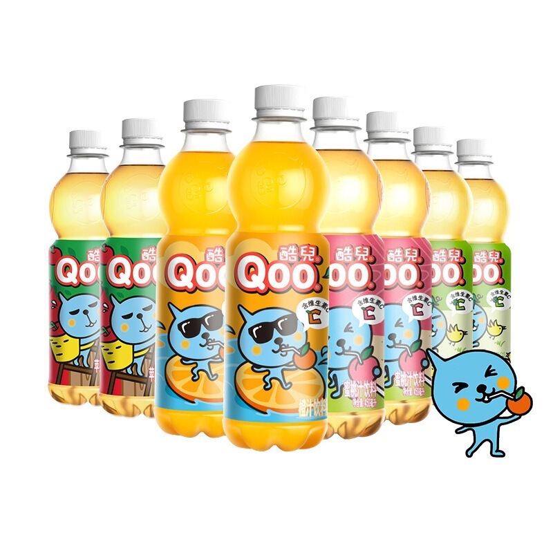 Coca-Cola Qoo 450ml*6/12 Bottles Apple Juice Orange Juice Orange-Flavored Fruit Drink Free Shipping Wholesale