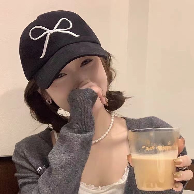 Bow Knot Pattern Women's Lady Bow Knot Curved Eaves Baseball Cap