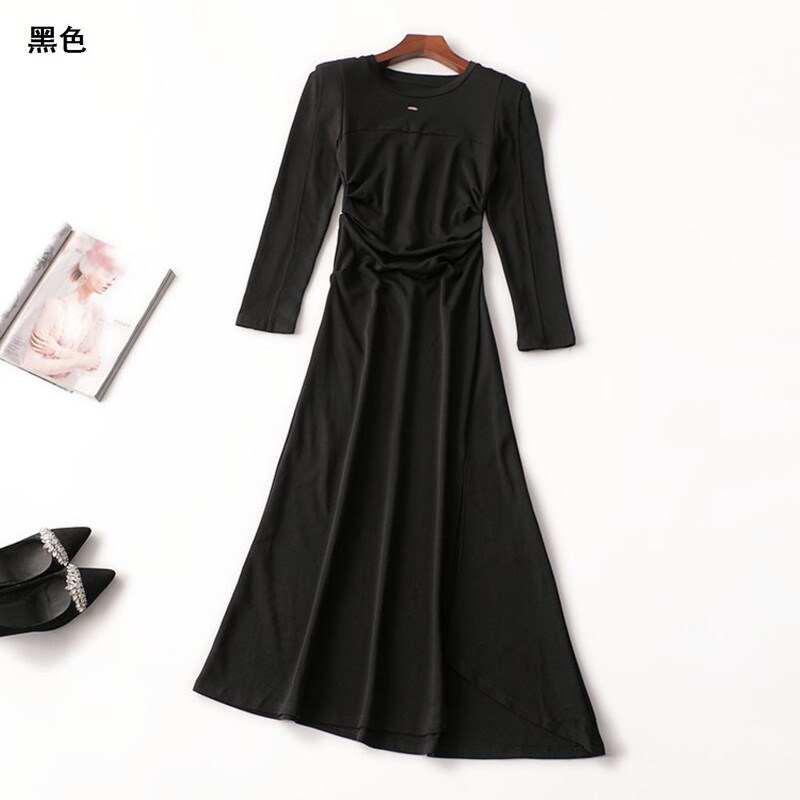 241164 Autumn Long-Sleeved Extended Dress Shenzhen Mingwei Wholesale Quality Women's Clothing Clearance Sale