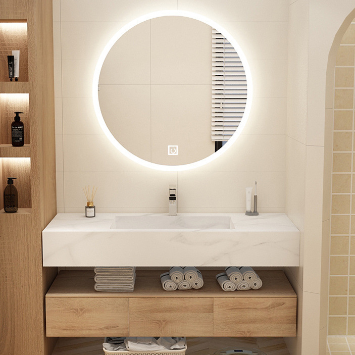 Light Luxury Bathroom Cabinet Combination Bathroom Washbasin Toilet Washbasin Slate Integrated Basin Japanese Hotel