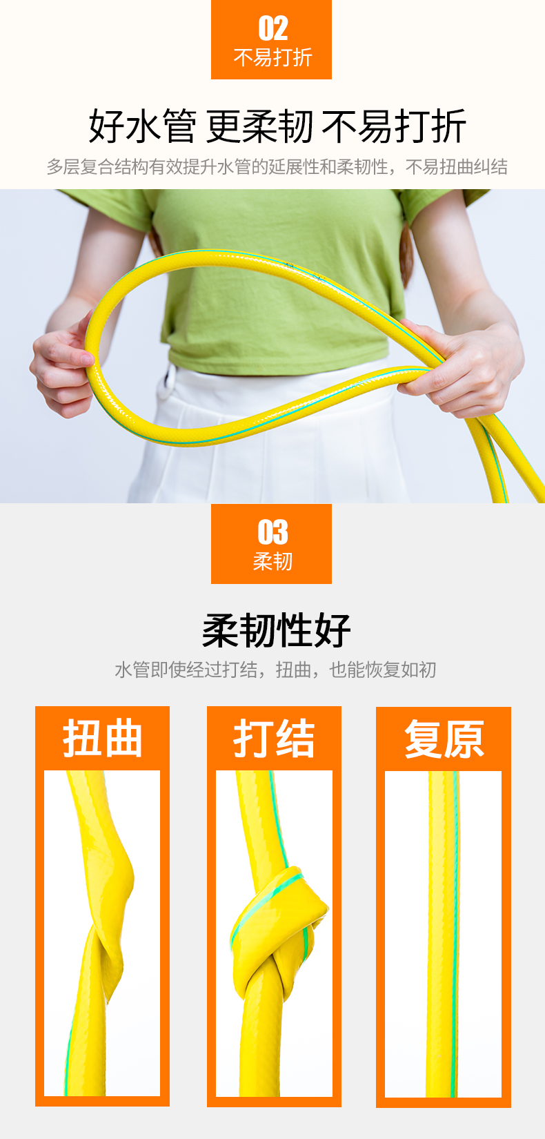Gardening and horticulture watering flowers and vegetables, watering vegetable gardens and gardens, car washing, high-pressure shower head, household water gun and hose set