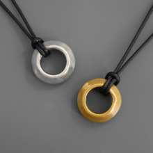 HABI同款大圆环项链复古做旧沙丘粗野派个性轻奢简约长款圆环项链