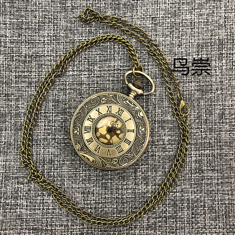 Exam Men's Pocket Watch Mechanical Antique Children's Student American Little Girl Pendant Watch Retro Style