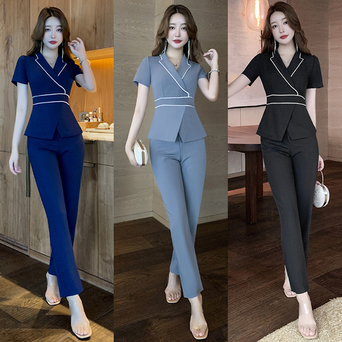 Foot massage therapist uniform, beauty and health salon work pants set M1309