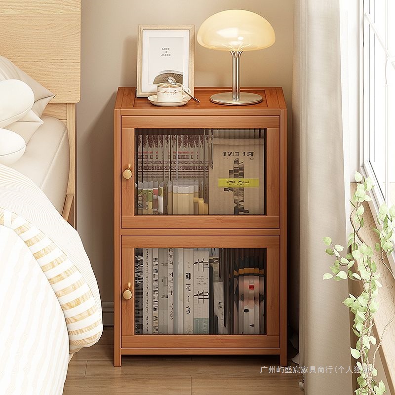 Bedside Table Simple Small Household Bamboo Storage Cabinet Storage Cabinet Storage Rack Bedroom Simple Storage Rental House
