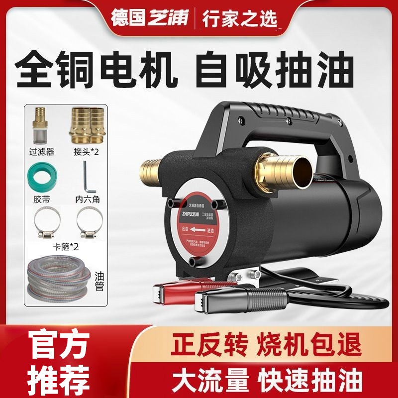 德国电动抽油泵12V24V正反转小型自吸泵柴油泵加油机设备神器