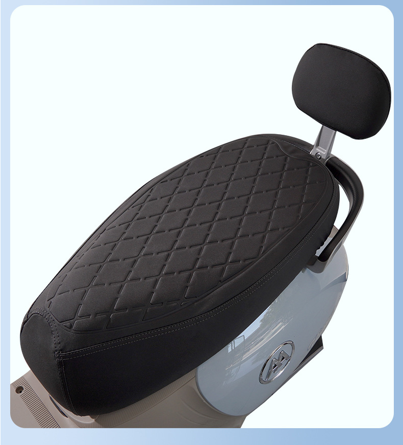 Electric Vehicle Seat Cover, Motorcycle Waterproof Rain and Sun Protection Seat Cover, Universal Thickened Leather for Aima, Yadi, and Tailg Electric Bikes