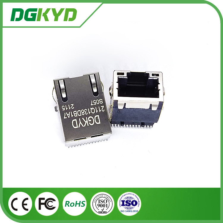 Ethernet cable connector with transformer RJ45 Modular Jack with light with shrapnel patch type