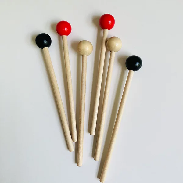 Round Head Knocking Hammer Solid Wood Knocking Stick Mallet Orff Percussion Instruments Xylophone Small Wood Drum Knocking Drum Knocking Stick Accessories Toy