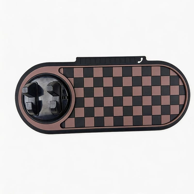 Car Phone Holder Anti-Slip Mat Car Dashboard Navigation Storage Mat Pvc High Temperature Resistant Car Anti-Slip Mat (Anti-slip mat) - black-brown-model-black-stand