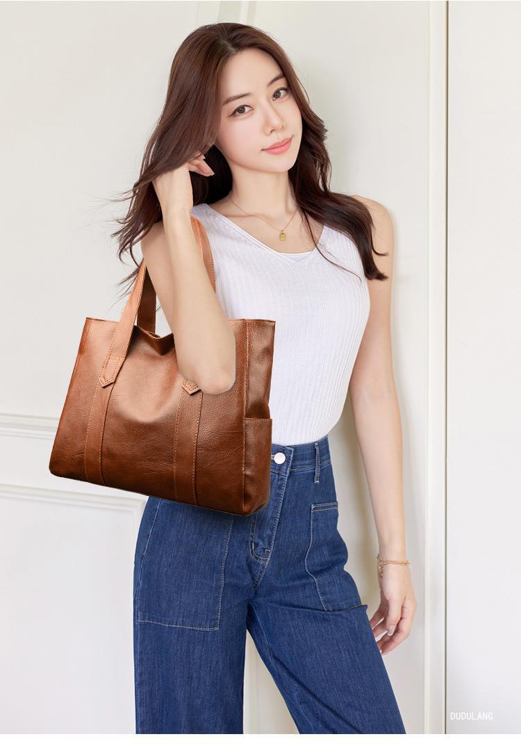 Shoulder Tote Bag For Women, Large Capacity Soft Leather Handbag_voghion.com