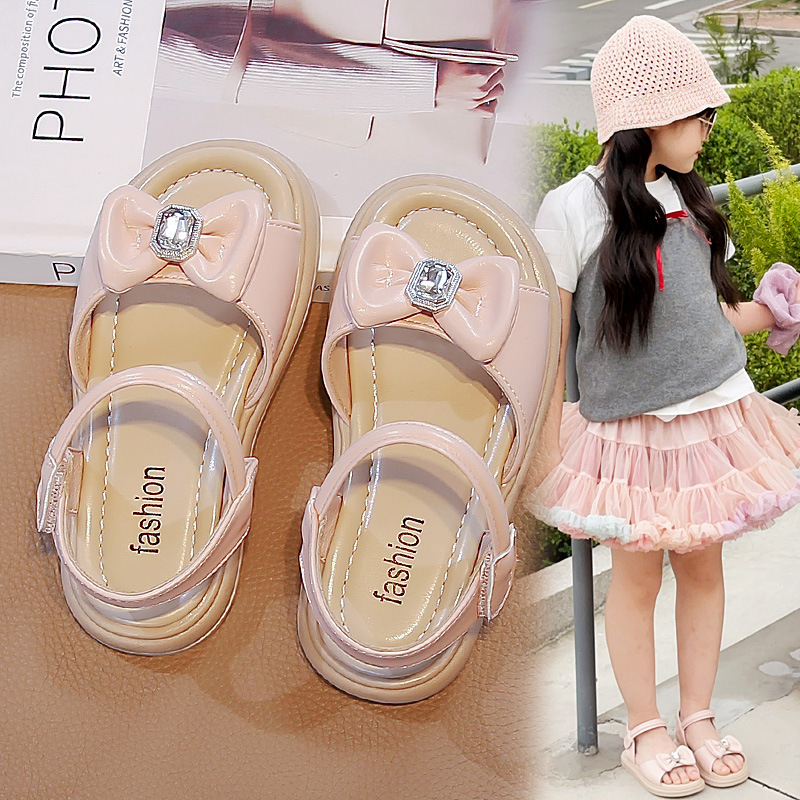 Sandallas de arco para niñas 2026 verano nuevo tipo de zapatos de playa suaves para niños zapatos de princesa universal image 3
