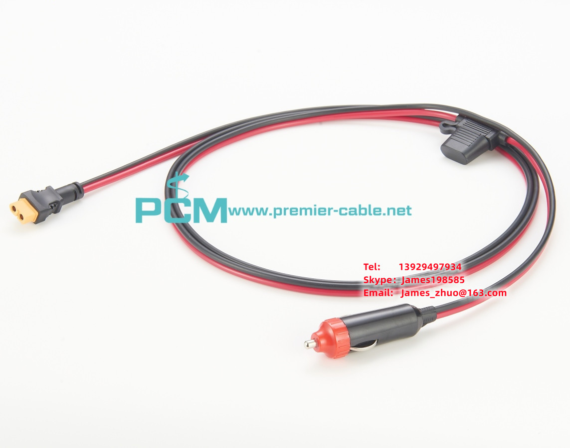 户外电源车载充电线储能电池充电线XT60点烟器车载充电器电源电缆