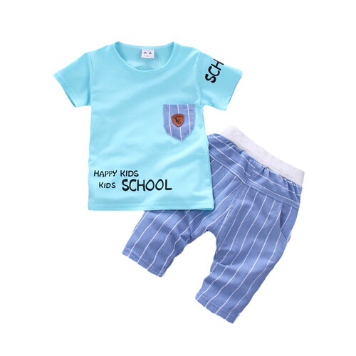 Summer T-shirt and Short Pants Set for Baby Boys (1-3 years old) - Stylish Two-Piece Outfit