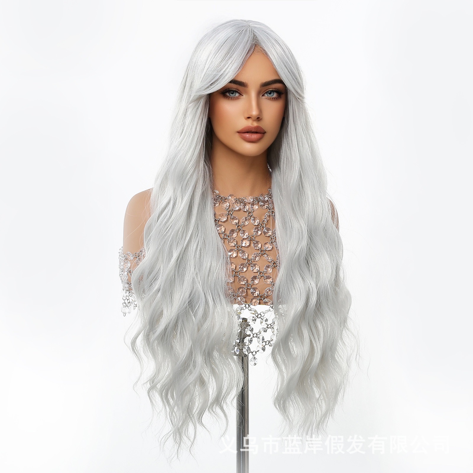 Europa y América cosplay pelucas mujeres cubierta de cabeza de color ondas grandes pelucas Halloween vestido de fiesta wig