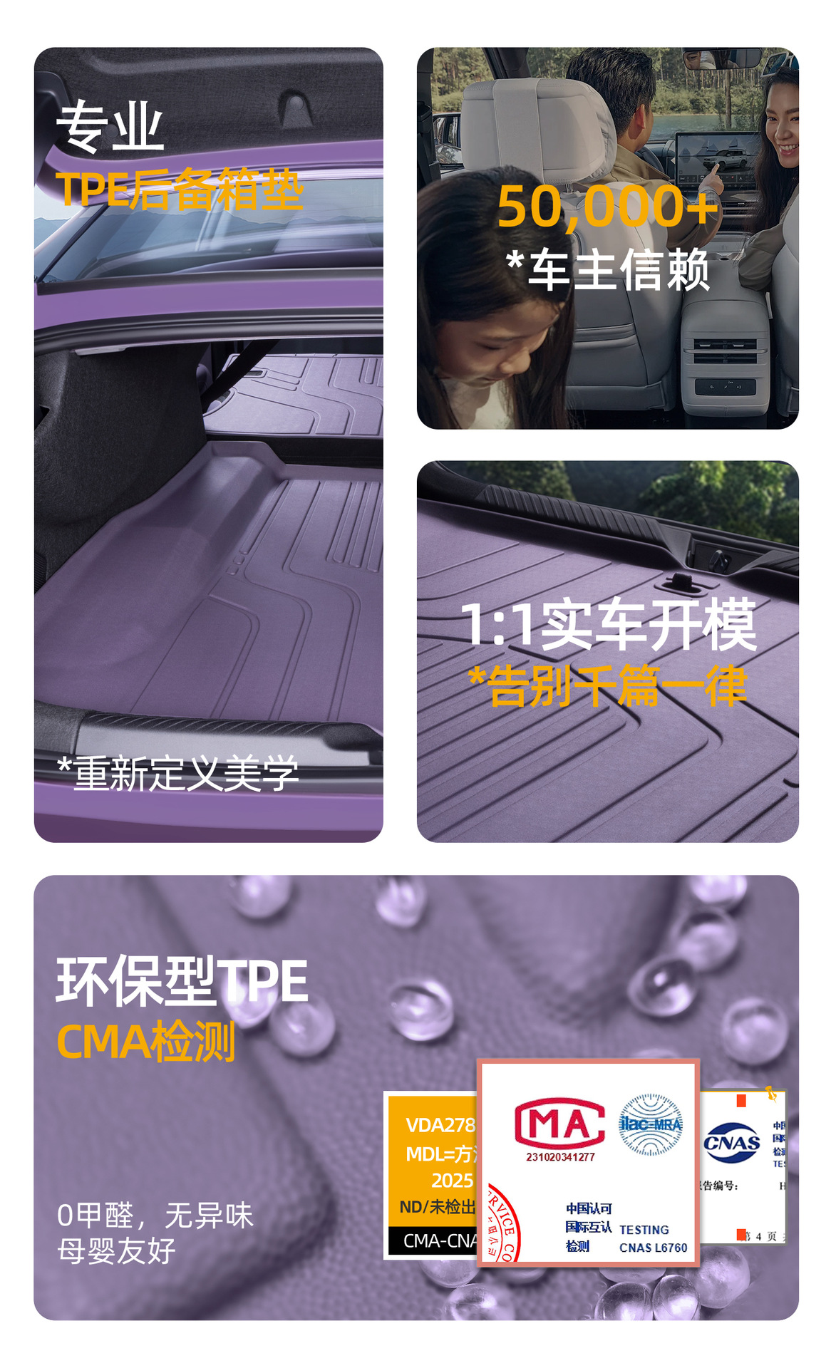 Suitable for Changan Deep Blue L06 trunk mat, 26 models of car-specific rear trunk mats, TPE car trunk mats