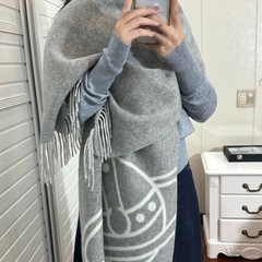 【对柜品质】高品质西太后土星羊绒流苏披肩羊毛围巾双面披肩围脖