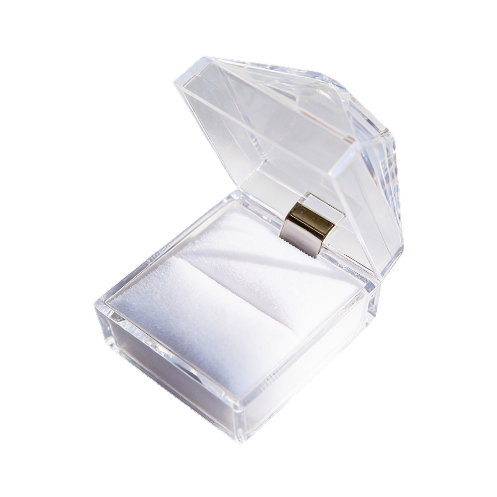 CIFI Factory Caja de almacenamiento de cristal transparente acrílico Par de pendientes Caja de anillo Jewelry Flip Embalaje Joyero
