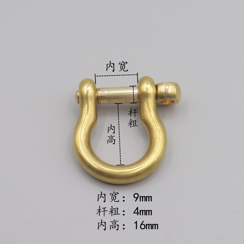 メーカー現物純銅馬蹄バックル真鍮財布バックル日版精緻馬蹄バックル革具バッグu型バックル