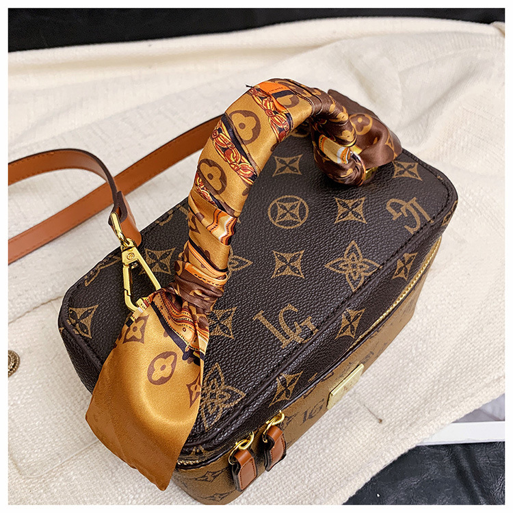 Borsa transfrontaliera, trama alla moda, popolare borsa a tracolla da donna, borsa con stampa retrò, versatile borsa cosmetica in stile coreano per donna_voghion.com