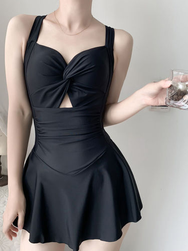 2026 new one-piece swimsuit women's two-piece high-end one-piece slimming student ladies hot spring skirt swimsuit