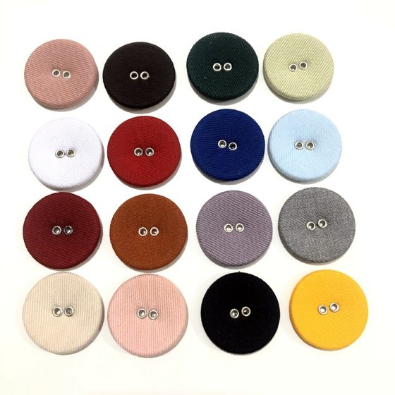 Cloth-Covered Buttons, Colorfulful Two-Eye Buttons, Two-Eye Round Buttons, Clothes Cufflinks, Shirts, Suits, Outwears, Windbreaker Buttons
