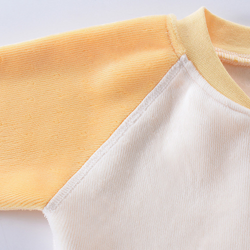 Baby velvet jumpsuit, spring and autumn, newborn baby warm clothes, 0-2 years old, autumn and winter pajamas, crawling clothes