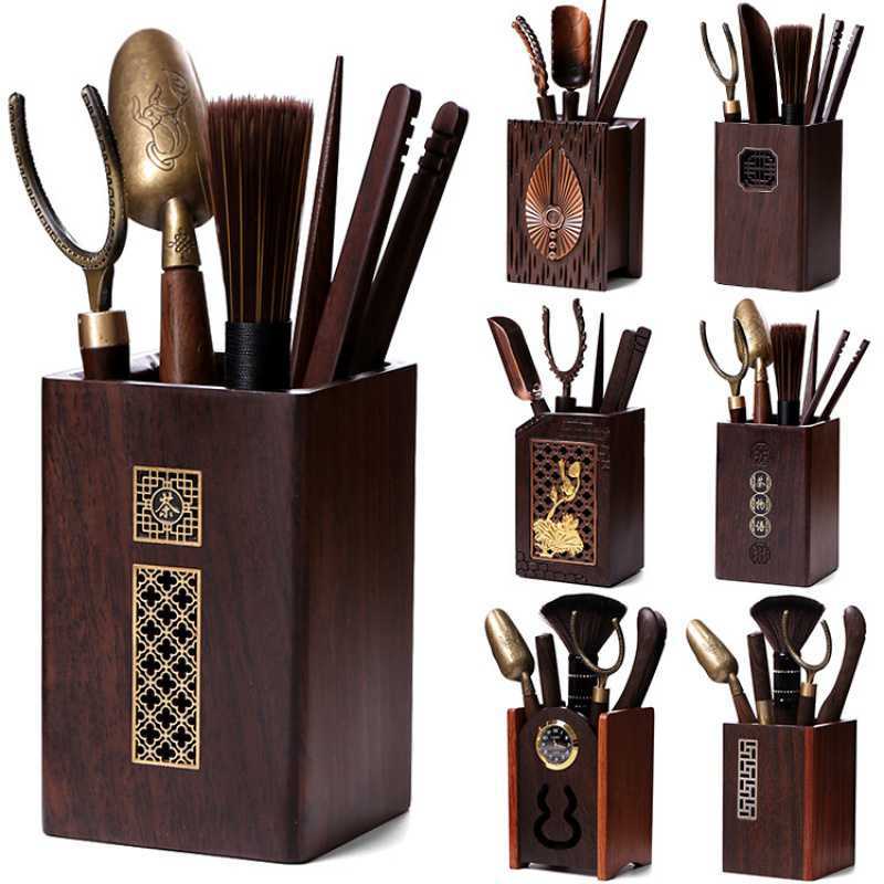 Tea folder Bamboo Tea ceremony Gentleman suit Kungfu Online tea set parts Pure copper Solid wood Stainless steel teacup Tweezers