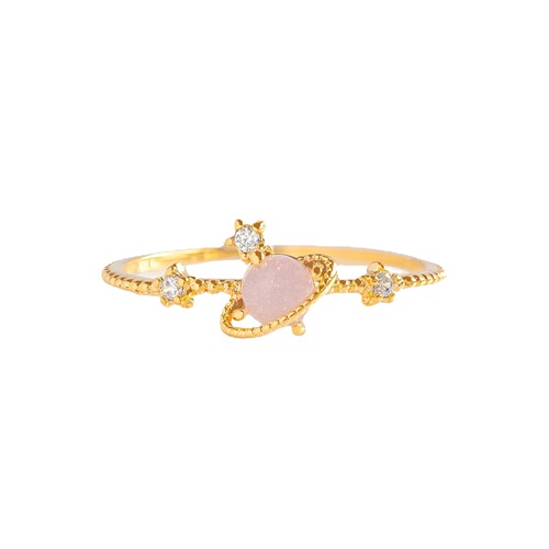 Cross-border new fashion and creative planet ring, micro-paved zircon star, elegant and luxurious open ring bracelet