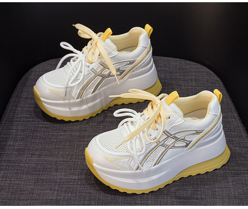Giày sneaker nữ đế dày phong cách cổ điển, tăng chiều cao, thoải mái — Vàng 5053, Xám 5053, Tím 5053 chi tiết 20
