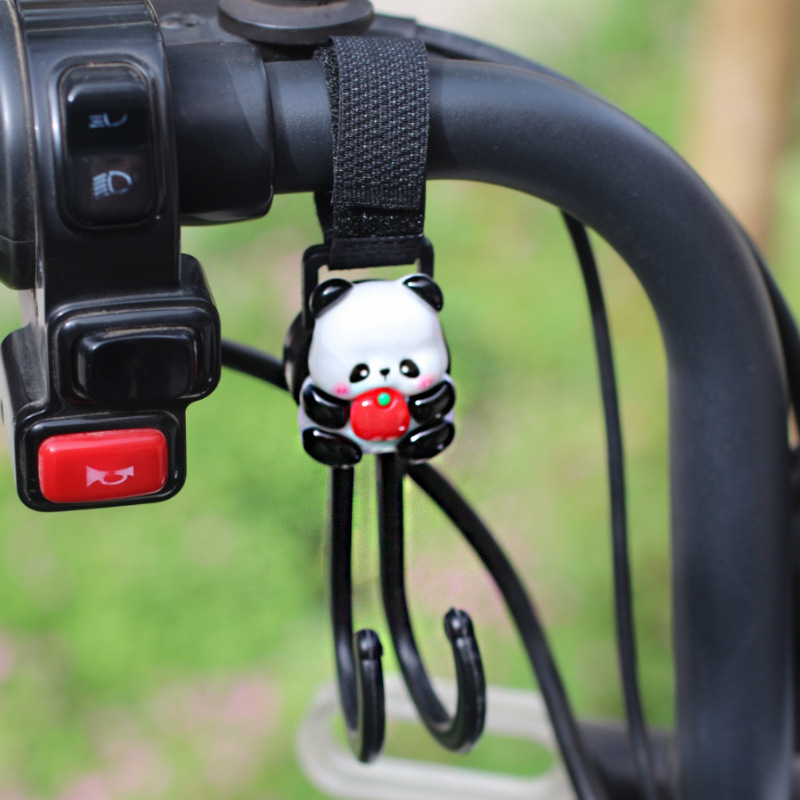 Gancho para coche eléctrico Gancho para colgar para motocicleta de carga universal delantero Gancho para llevar lindo panda