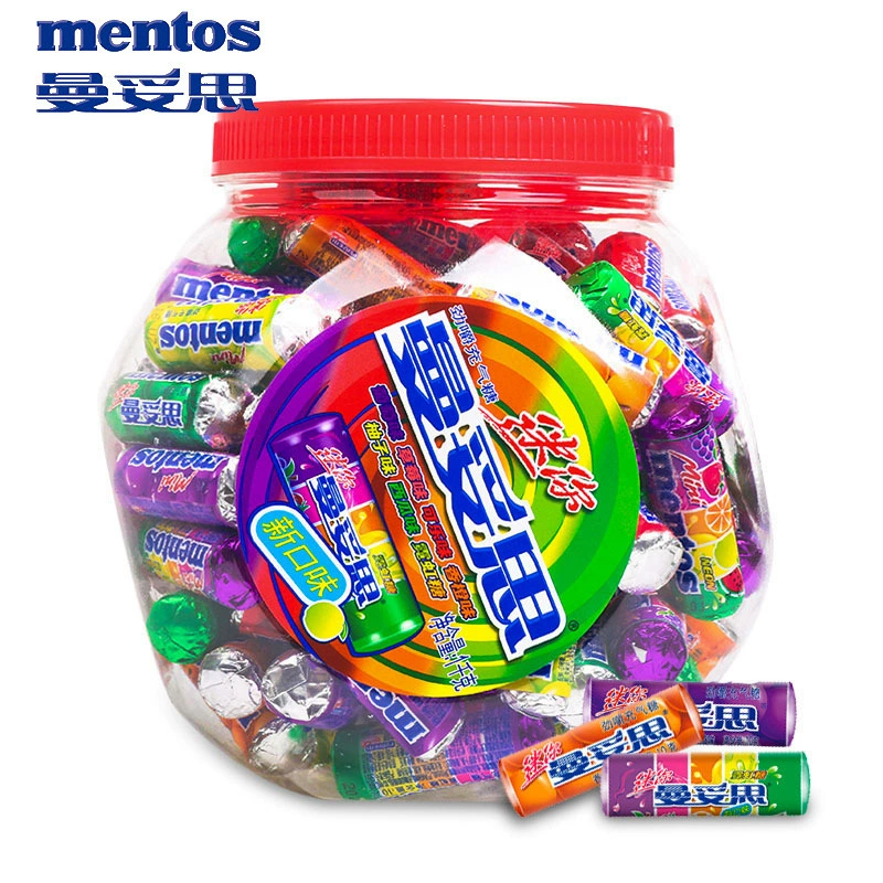 曼妥思 Chewy inflatable sugar crispy soft heart beads mint 37g*15 pieces of cola bubble gum mix and match flavor