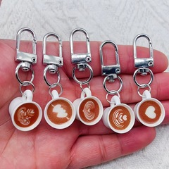 コーヒーカップキーホルダーセット樹脂シミュレーションモデルロブスターバックル誕生日プレゼントとクリスマスのお祝い