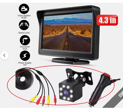 4.3inch Desktop Display Vehicle Car display - 43inch-desktop-adjustable-8led-light-av-integrated-cable-cigarette-lighter
