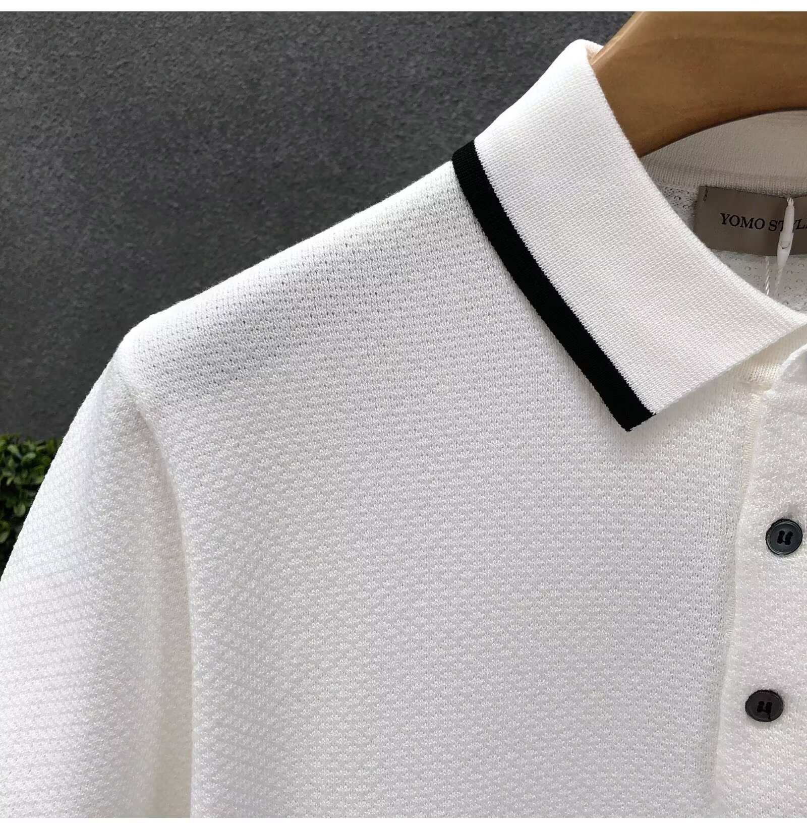 Men's Breathable Knit Polo Shirt With Contrast Collar, Casual Business Short Sleeve Top For Summer, Comfortable Loose Fit T-Shirt_viptrois.com
