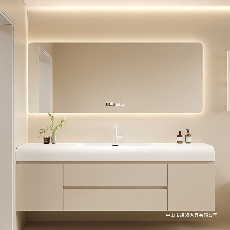 Corian's New All-In-One Cream Wash Basin, Skin-Feel Wash Basin, Bathroom Cabinet Combination Wash Basin Bathroom