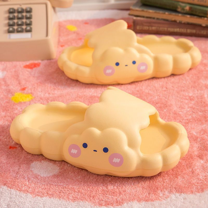 かわいいクラウドサマーシューズ厚底スリッパ女子学生カップルホーム屋内入浴滑り止めスリッパ|undefined