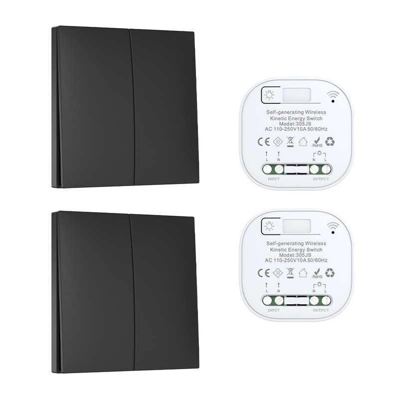 Qixin 自己発電ワイヤレスリモコンスイッチリモコンバッテリー不要配線不要家庭用壁防水自由に貼り付け可能|undefined