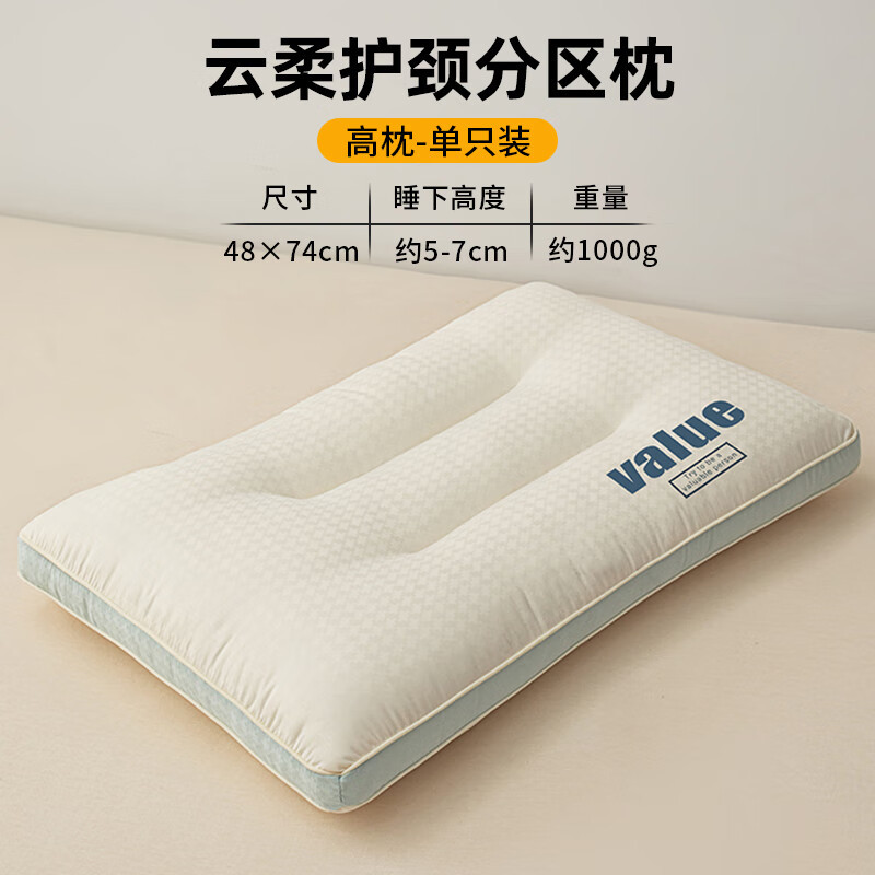 Almohada Yunrou de clase A, almohada especial para adultos para dormir, cuello para ayudar a dormir, dormitorio de estudiantes, almohada baja individual, cabeza entera