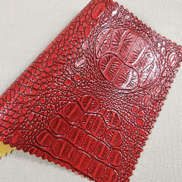 箱包手袋装饰包装革L5335鳄鱼纹高光皮革水晶亮面鳄鱼纹皮革面料