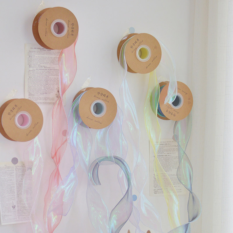 4cm colorido hilo de cola de pescado al por mayor embalaje de la flor Borde de copia hilo de pulverización ramo decoración arco colorido hilo banda