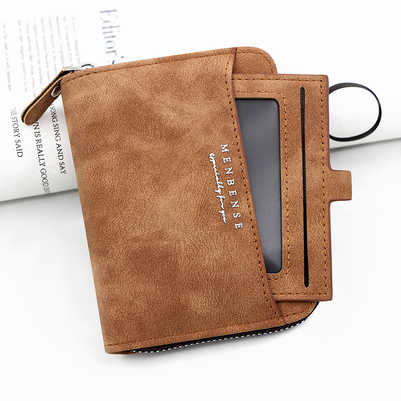 Menbense nuevos hombres de la cartera color sólido helado negocio corto embrague monedero tarjeta dibujo bolsa cremallera