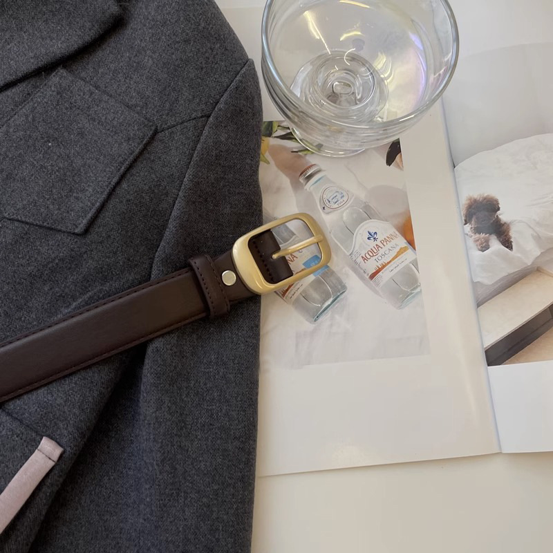 Minimalist Women's Leather Belt For Jeans And Suit Trousers_voghion.com