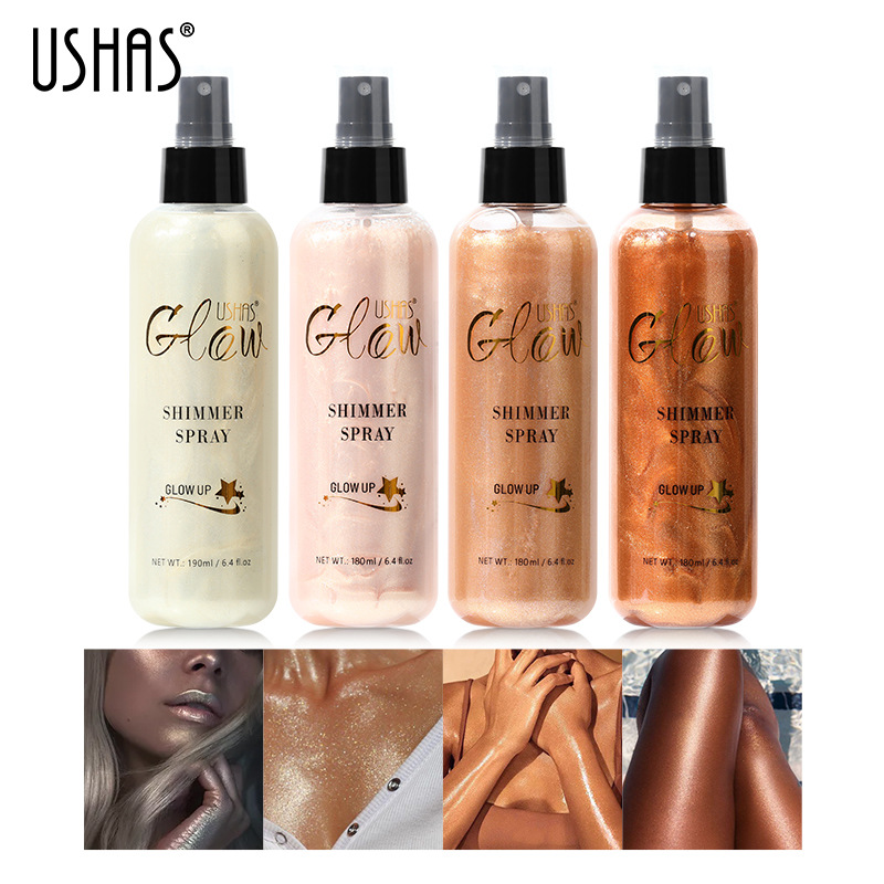 USHAS punto transfronterizo impermeable azufre spray de luz líquido de reparación de larga duración líquido de alto brillo cara y cuerpo